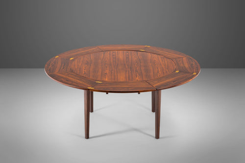 Dyrlund Flip-Flap Lotus Dining Table in Rosewood, Denmark, 1960s-ABT Modern