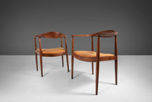 Load image into Gallery viewer, Early Hans Wegner Model JH501 Round Chair / Presidential Chair in Oak w/ a Distressed Leather Seat, c. 1950-ABT Modern
