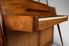Load image into Gallery viewer, Early Mid Century Modern Baldwin Acrosonic Piano in Walnut and Caning, USA, c. 1965-ABT Modern
