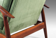 Load image into Gallery viewer, Early Milo Baughman for James Inc. High Back Lounge Chair / Recliner with Ottoman in Original Green Velvet Fabric, c. 1960s-ABT Modern
