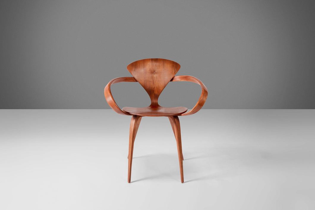 Early Norman Cherner Pretzel Chair for Plycraft in Walnut, c. 1960-ABT Modern