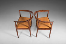 Load image into Gallery viewer, Early Set of Two (2) Hans Wegner Model JH501 Round Chairs / Presidential Chairs in Oak w/ Distressed Leather Seats, c. 1950-ABT Modern
