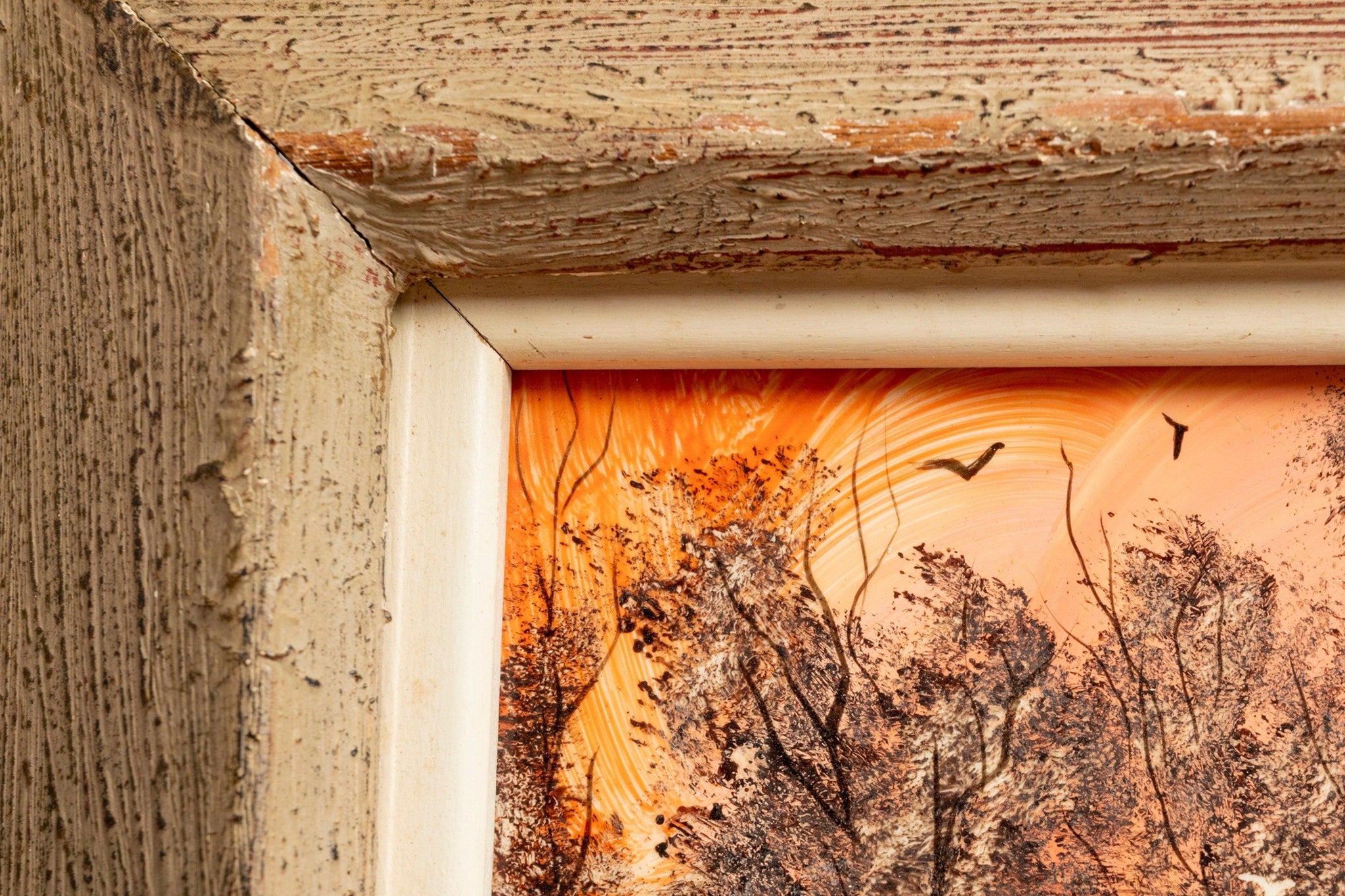 Load image into Gallery viewer, Early Signed Jack Lord 'Trees' Oil Painting / Tile / Wood Frame, USA, c. 1940's-ABT Modern