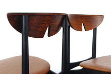 Load image into Gallery viewer, Ebonized Mid Century Modern Dining Chairs By Kurt Ostervig with Stunning Brazilian Rosewood Backs-ABT Modern
