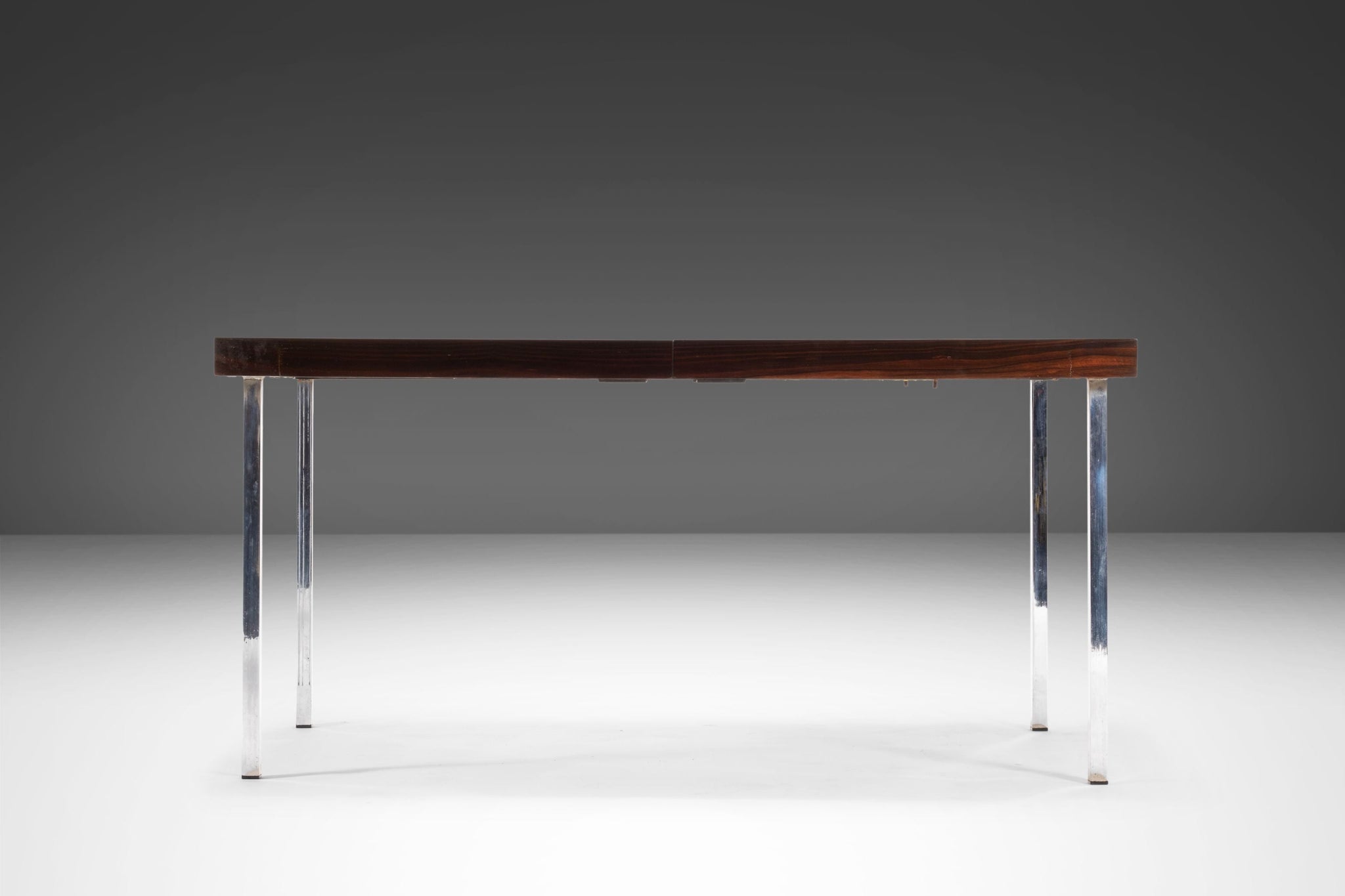 Exceptional Mid Century Modern Rosewood Chrome Extension Dining Tabl