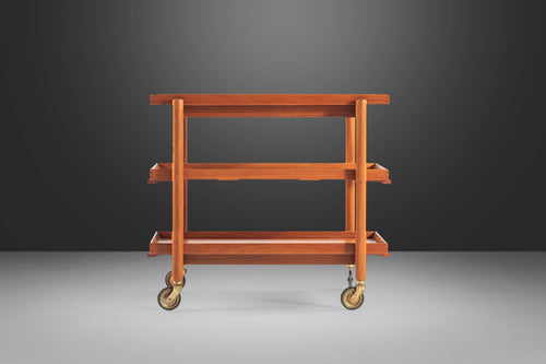 Expandable Danish Modern Bar Cart in Teak by Poul Hundevad for Domus Danica, Denmark, c. 1960's-ABT Modern