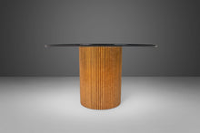 Load image into Gallery viewer, Exquisite Bamboo Pedestal Dining Table with a Mirrored Top with a Glass Surface, c. 1970s-ABT Modern
