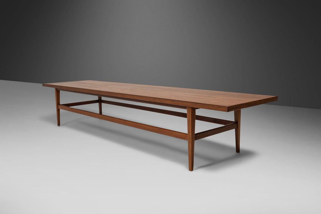 Extra Long Mid Century Modern Coffee Table / Bench in Walnut, c. 1960's-ABT Modern
