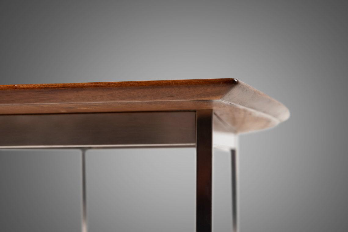 Florence Knoll Model 580 Walnut and Chrome Conference Table for Knoll