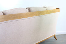 Load image into Gallery viewer, Full Length Sofa in Oak &amp; Cream Fabric by Erwin Lambeth-ABT Modern

