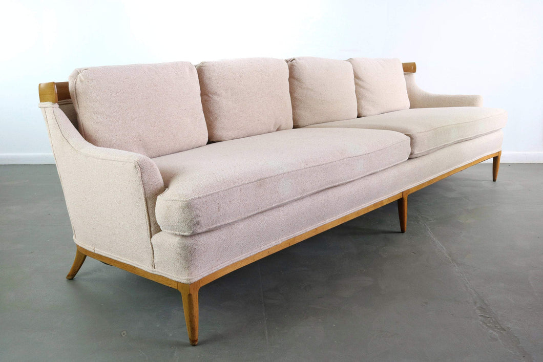 Full Length Sofa in Oak & Cream Fabric by Erwin Lambeth-ABT Modern