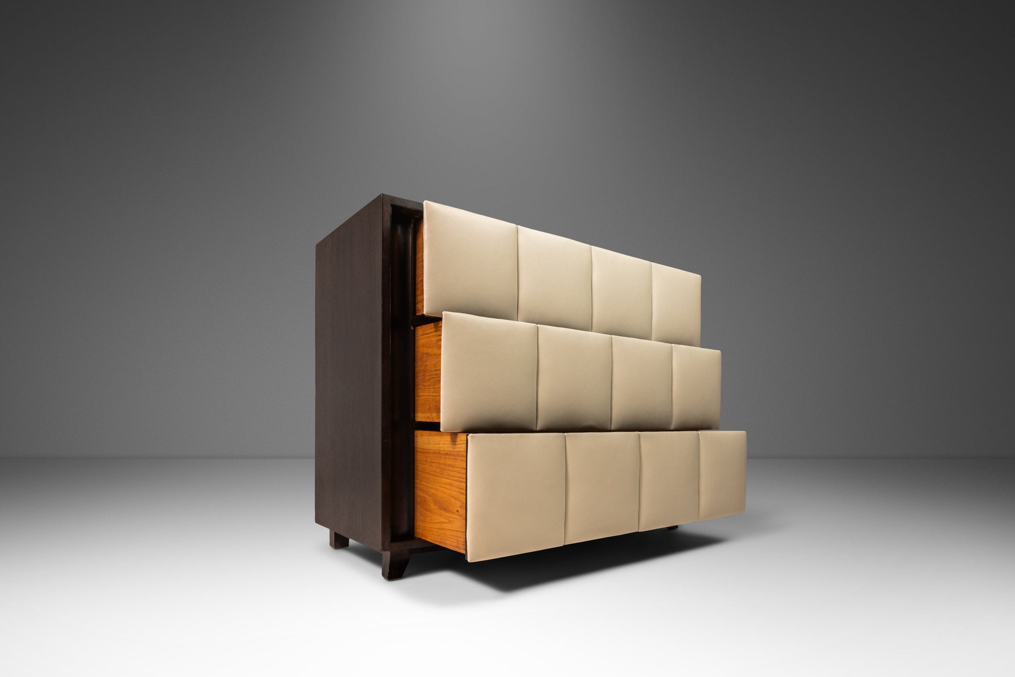 Gilbert Rohde for Herman Miller Three-Drawer Chest / Dresser w/ Leathe Gilbert Rohde for Herman Miller Three-Drawer Chest / Dresser w/ Leathe