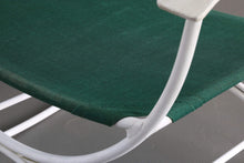Load image into Gallery viewer, Gorgeous Mid Century Modern Rocking Lounge Chair in Green Canvas and White Metal-ABT Modern
