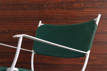 Load image into Gallery viewer, Gorgeous Mid Century Modern Rocking Lounge Chair in Green Canvas and White Metal-ABT Modern
