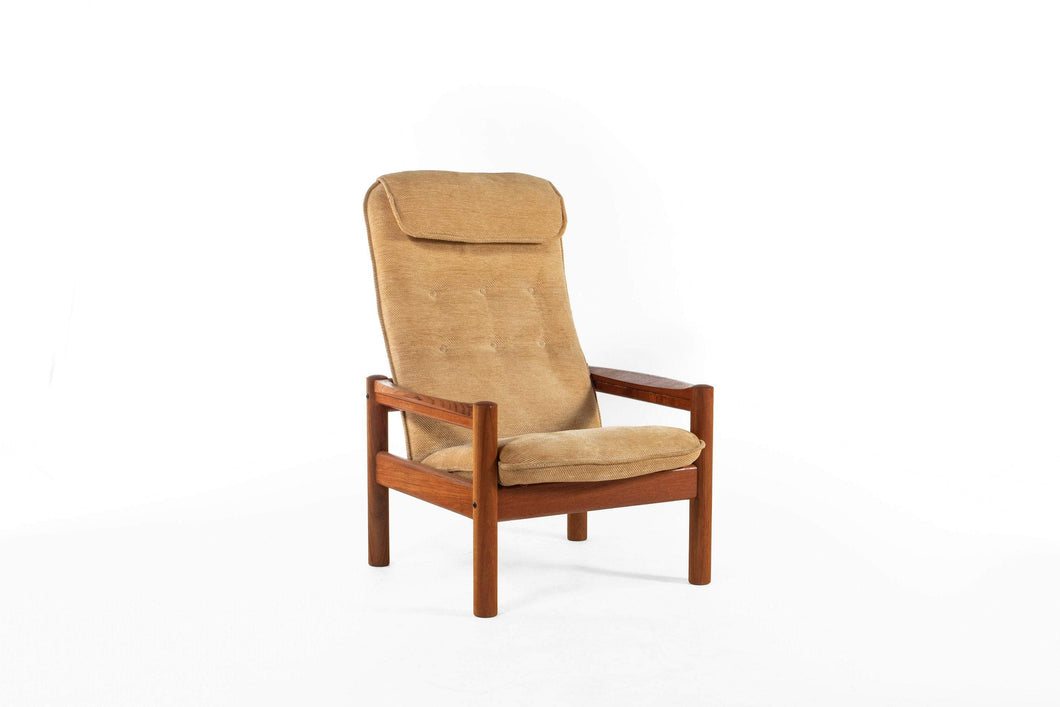 High-back Domino Lounge Chair in Solid Teak-ABT Modern