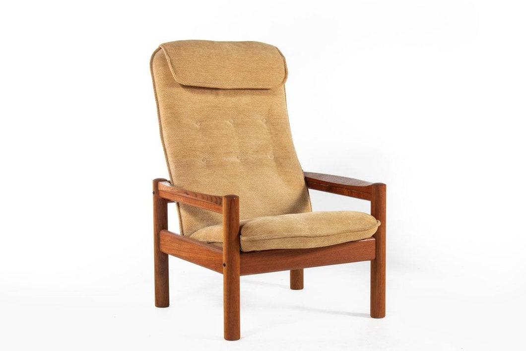 High-back Domino Lounge Chair in Solid Teak-ABT Modern