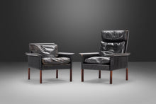 Load image into Gallery viewer, His and Hers Set of Model 500 Lounge Chairs in Rosewood and Vintage Leather by Hans Olsen for CS Møbler, Denmark, c. 1960&#39;s-ABT Modern
