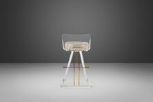Load image into Gallery viewer, Hollywood Regency Bar Stool / Drafting Stool in Lucite and Brass Attributed to Leon Frost, Bar Height, c. 1970s-ABT Modern
