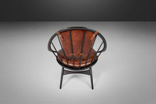 Load image into Gallery viewer, Ib Kofod-Larsen for Selig Ebonized Hoop Chair - Peacock Chair w/ Patinaed Leather, Denmark-ABT Modern
