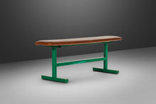 Load image into Gallery viewer, Industrial Patinaed Metal and Leatherette Bench Seat, c. 1960s-ABT Modern
