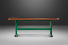 Load image into Gallery viewer, Industrial Patinaed Metal and Leatherette Bench Seat, c. 1960s-ABT Modern
