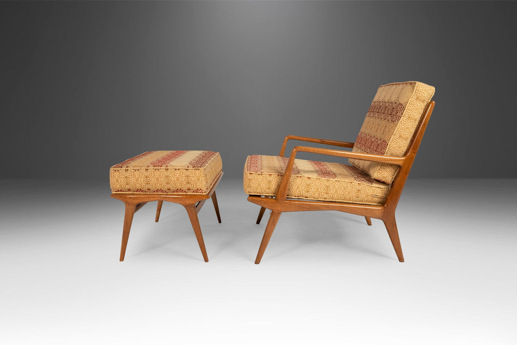 Italian Modern Lounge Chair and Ottoman by Carlo de Carli for M. Singer and Sons, Italy, 1950s-ABT Modern