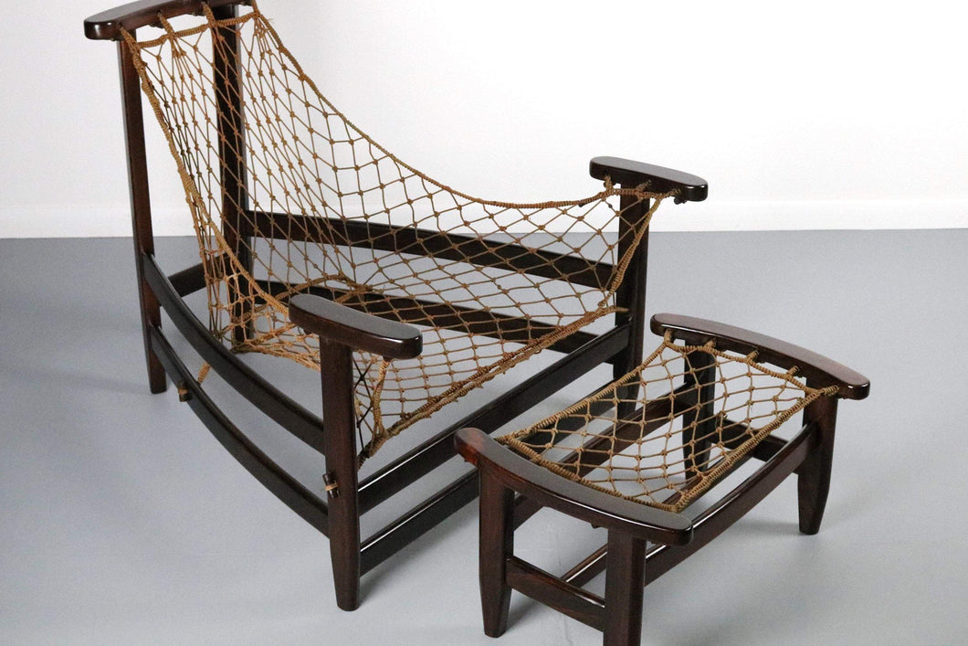 Jean Gillon Lounge Chair & Ottoman in Brazilian Rosewood, France-ABT Modern