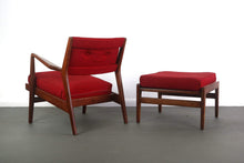 Load image into Gallery viewer, Jens Risom 430 Lounge Chair with Matching 730 Ottoman in Knoll Red-ABT Modern
