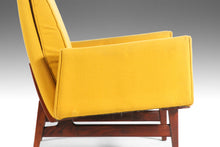 Load image into Gallery viewer, Jens Risom Model No. 2118 Lounge Chair in Original Yellow Upholstery on a Walnut Frame, USA-ABT Modern
