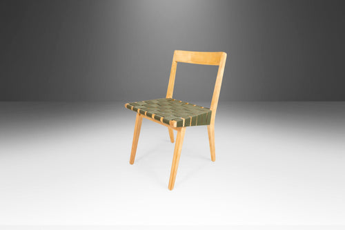 Jens Risom for Knoll Model 666 Side Chair in Birch and Green Strapping, USA, c. 1960's-ABT Modern