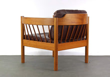 Load image into Gallery viewer, Jorgen Baekmark Spindle Barrel Chair in Teak and Original Brown Leather-ABT Modern
