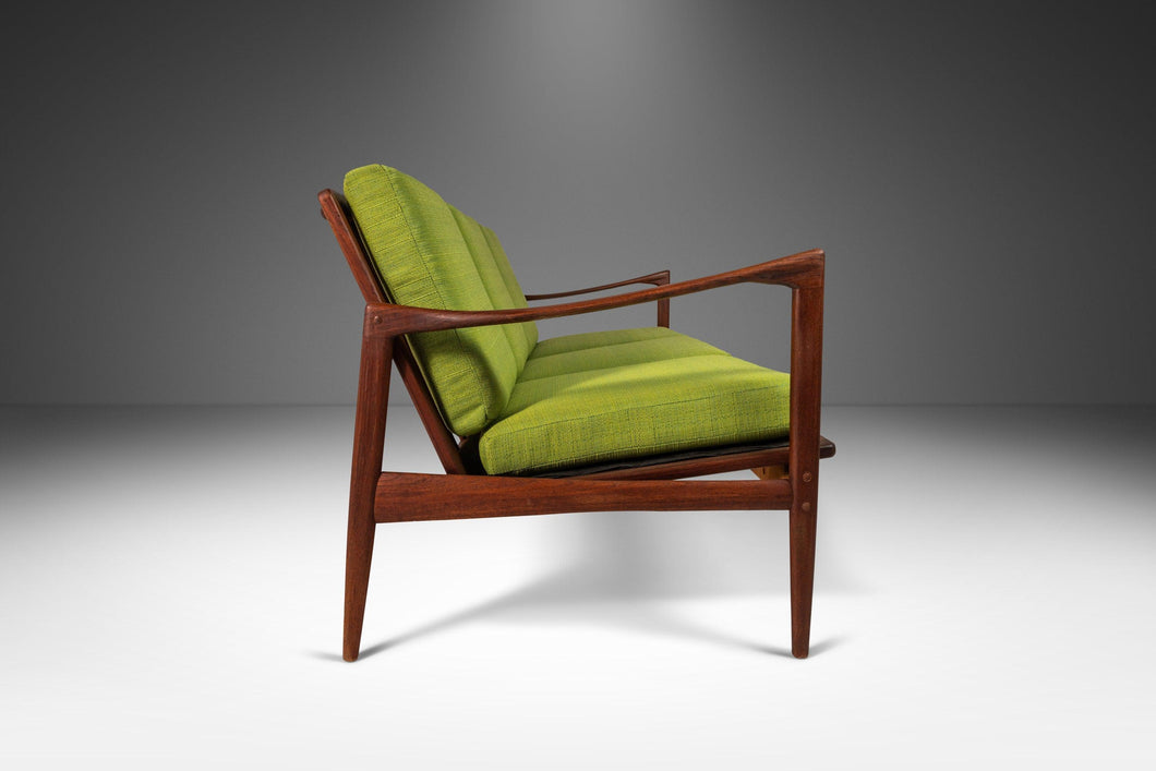 Kandidaten Three Seater Sofa in Lime Green Fabric by Ib Kofod-Larsen for Olof Person, Denmark, c. 1960's-ABT Modern