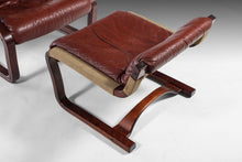 Load image into Gallery viewer, Koivutaru Bentwood Chair &amp; Matching Ottoman in Afromosia and Oxblood Red Leather by Esko Pajamies for ASKO, Finland, c. 1970&#39;s-ABT Modern
