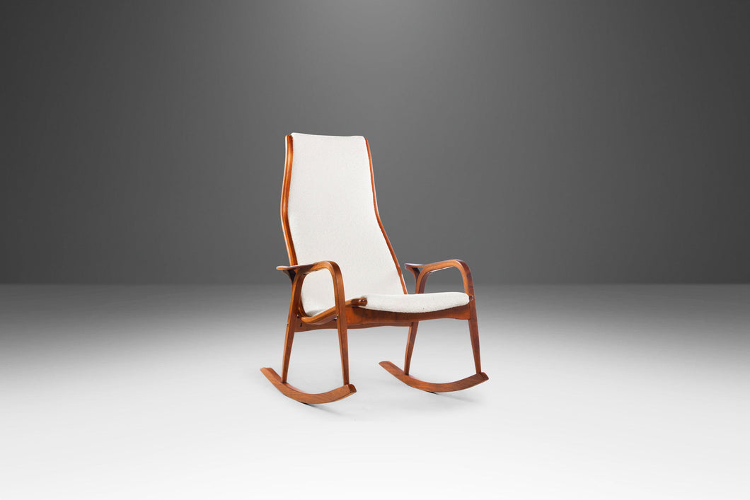 Lamino Rocking Chair in Gorgeous Boucle Upholstery by Yngve Ekström for Swedese, c. 1950's-ABT Modern