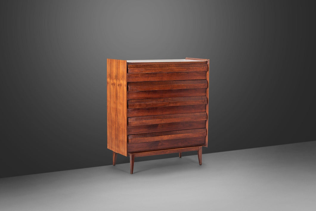 Lane First Edition Tall / Highboy Dresser in Walnut, c. 1960s-ABT Modern