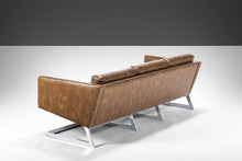 Load image into Gallery viewer, Long 3 Seater Sofa by Milo Baughman in Vegan Leather Set on a Chrome Cantilever Base, c. 1970s-ABT Modern
