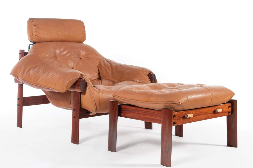 Lounge Chair & Ottoman Set in Leather and Rosewood by Percival Lafer-ABT Modern