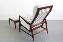 Load image into Gallery viewer, Lounge Chairs and Ottoman Set by Ib Kofod Larsen for Selig in White Fabric-ABT Modern
