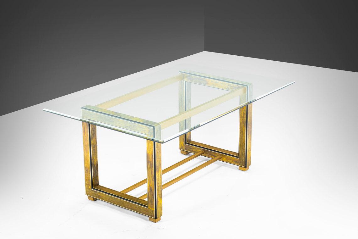 Etched brass & oxidized copper coffee table Bernhard Rohne