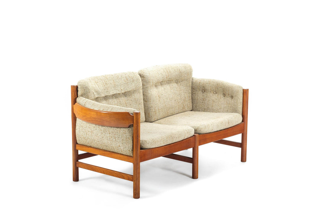 Mid Century Danish Modern Loveseat / Sofa in Solid Old Age Teak by Jydsk Mobelvaerk-ABT Modern
