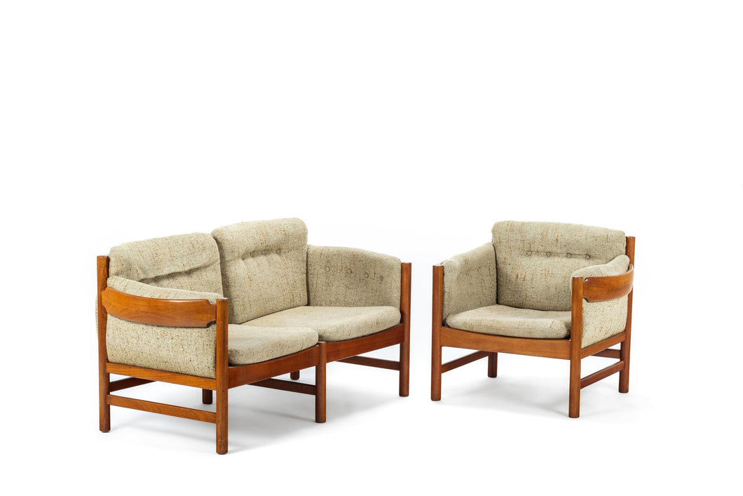 Mid Century Danish Modern Sofa and Lounge Chair Set in Solid Old Age Teak by Jydsk Mobelvaerk-ABT Modern