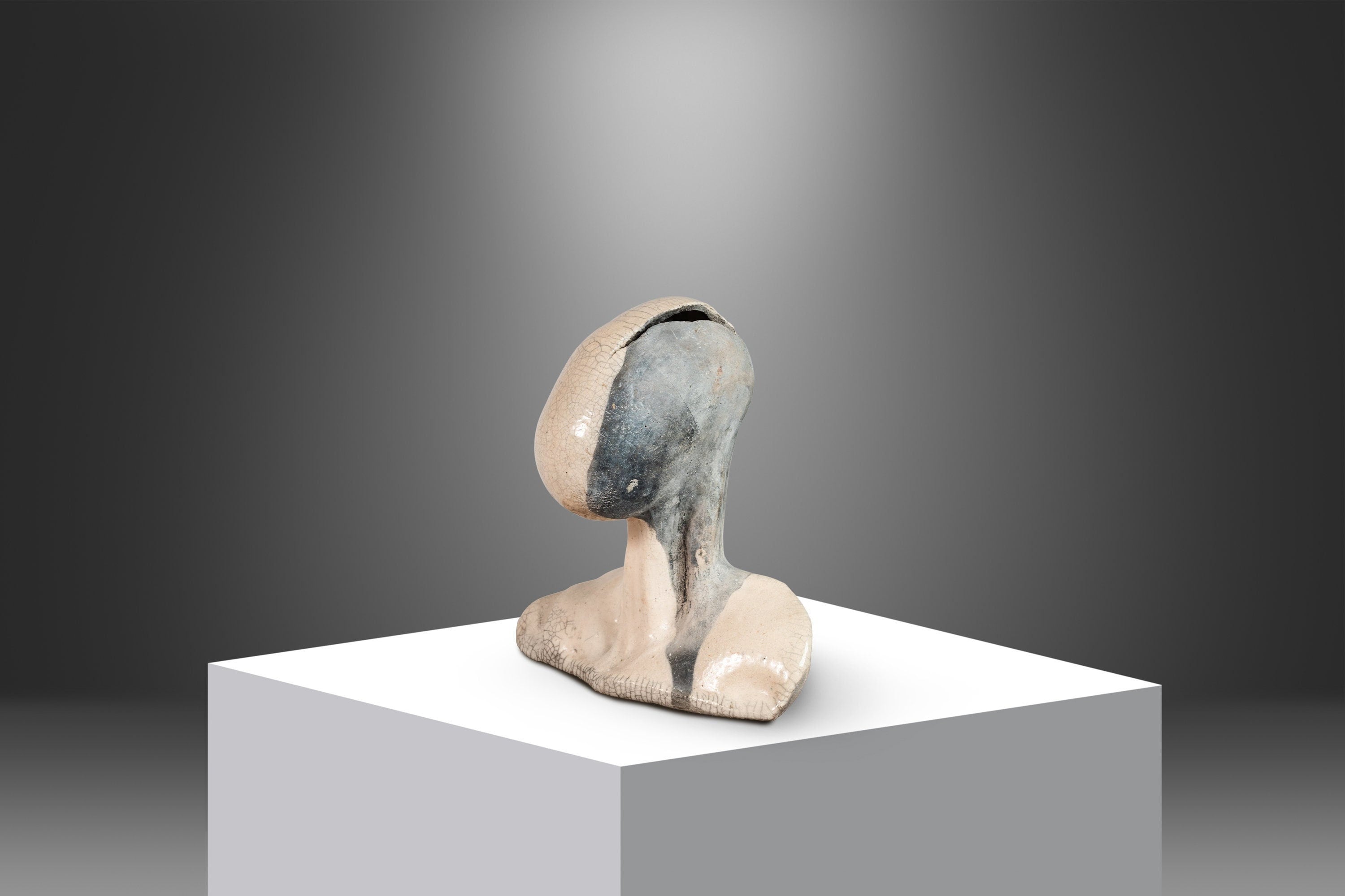 Mid Century Modern Abstract Expressionist Sculptural Bust by