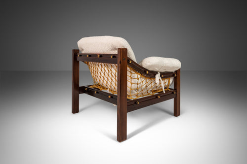 Mid Century Modern 'Amazonas' Lounge Chair in Rosewood & Bouclé by Jean Gillon for Italma, Brazil, c. 1970s-ABT Modern