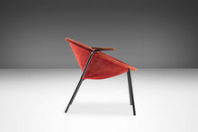 Load image into Gallery viewer, Mid Century Modern Balloon / Hoop Chair in Red Dyed Suede by Hans Olsen, Denmark, c. 1960&#39;s-ABT Modern
