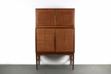 Load image into Gallery viewer, Mid Century Modern Bar / Cabinet In Stunning Walnut with Cane Front Doors-ABT Modern
