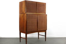 Load image into Gallery viewer, Mid Century Modern Bar / Cabinet In Stunning Walnut with Cane Front Doors-ABT Modern
