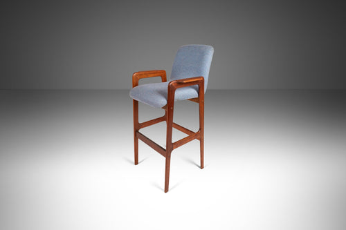 Mid Century Modern Bar Stool in Solid Teak by Benny Linden, c.1970s-ABT Modern