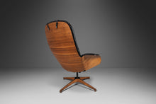 Load image into Gallery viewer, Mid Century Modern Bentwood Lounge Chair and Ottoman by George Mulhauser for Plycraft in Tufted Black Vinyl, USA, c. 1960s-ABT Modern
