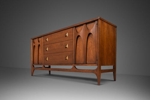 Mid Century Modern Brasilia Buffet Credenza in Walnut by Broyhill, USA, c. 1960s-ABT Modern