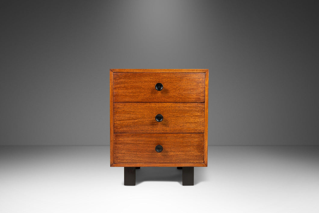 Mid Century Modern End Table / Three Drawer Dresser in Walnut by George Nelson for Herman Miller, USA, c. 1960's-ABT Modern